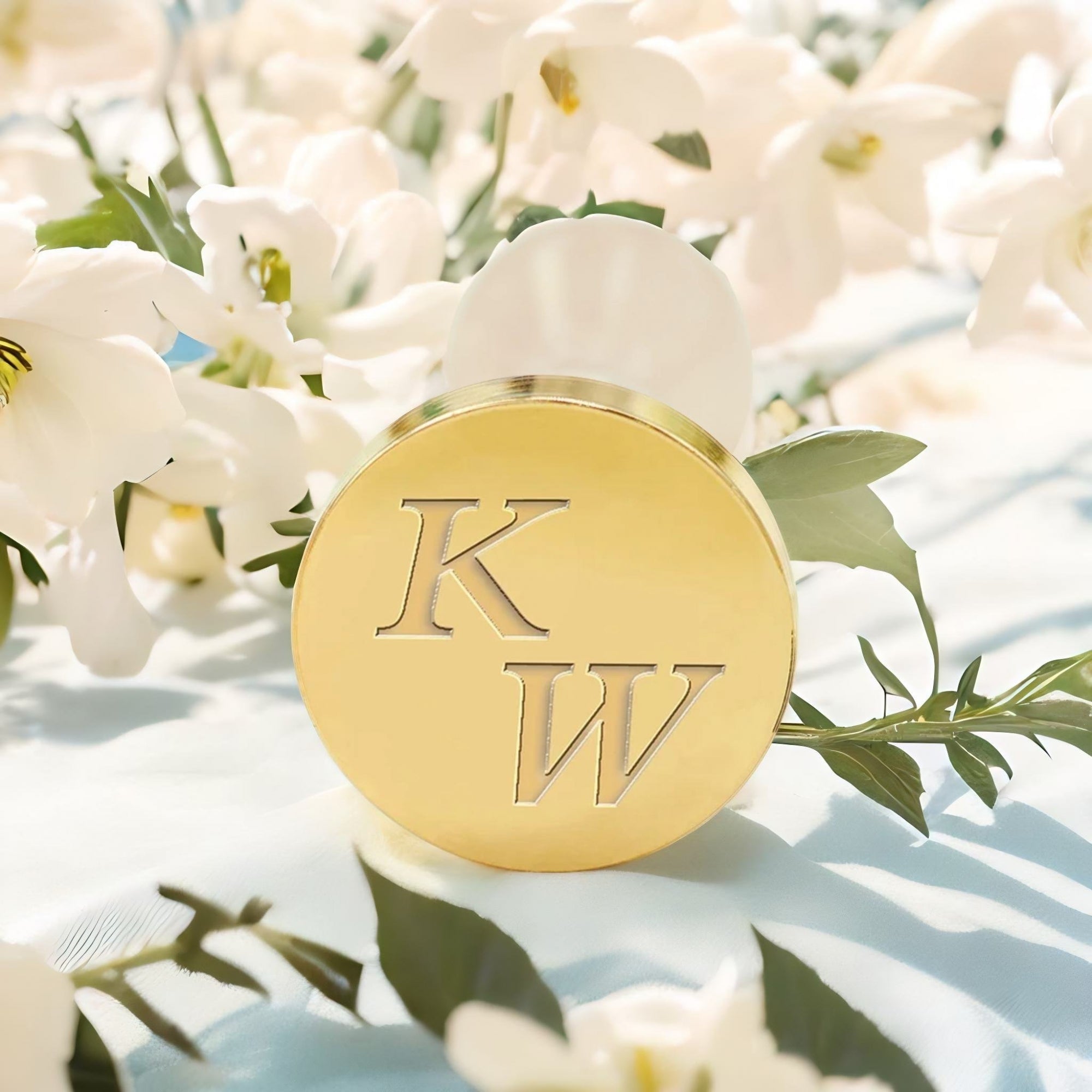 Minimalist Monogram Custom Wedding Wax Seal Stamp - Style 7