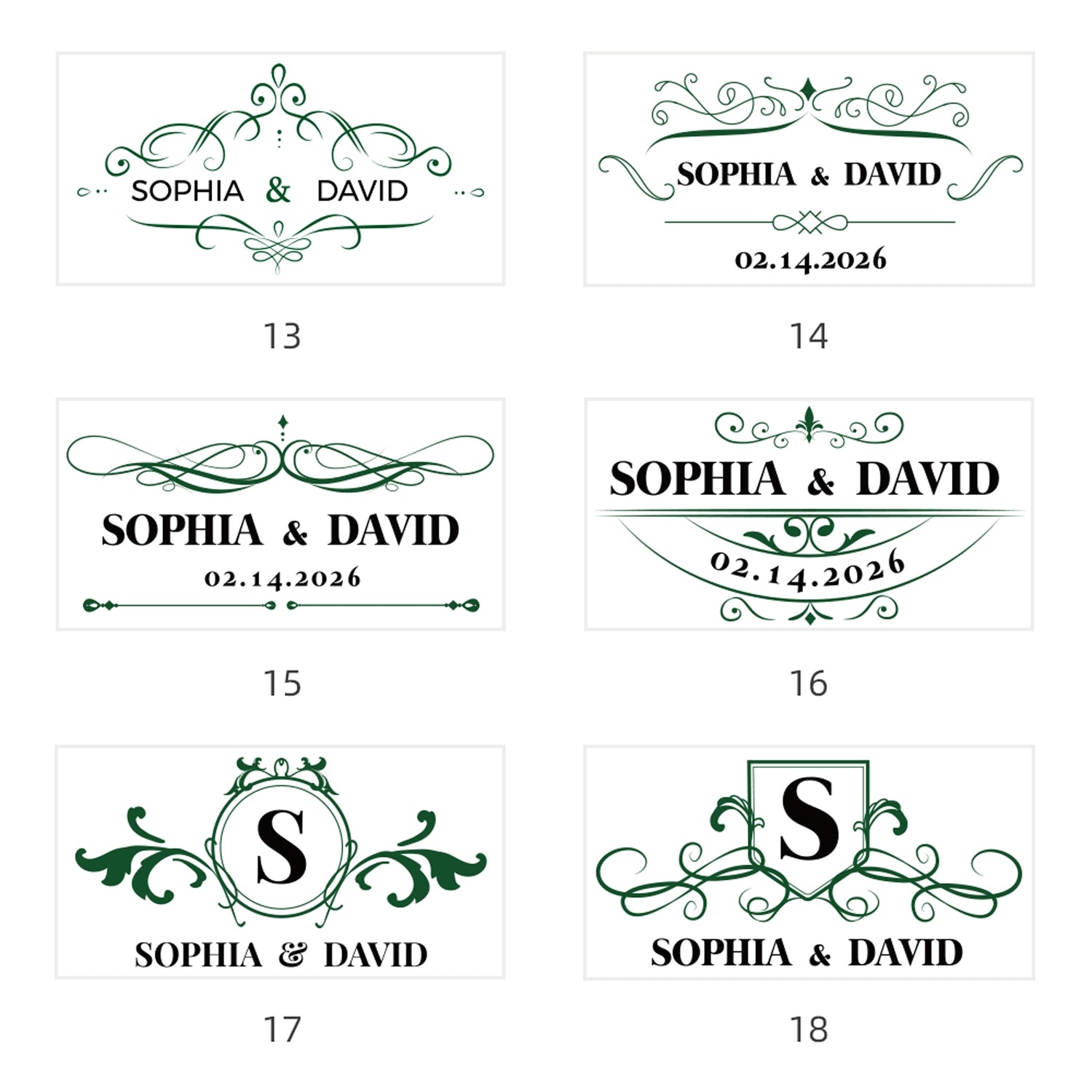 Rectangular Custom Wedding Wax Seal Stamp-sku2