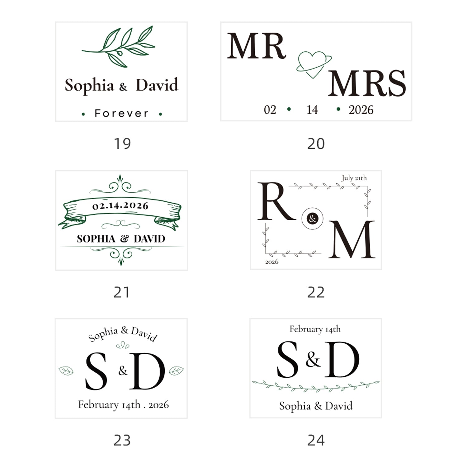 Rectangular Custom Wedding Wax Seal Stamp-sku3