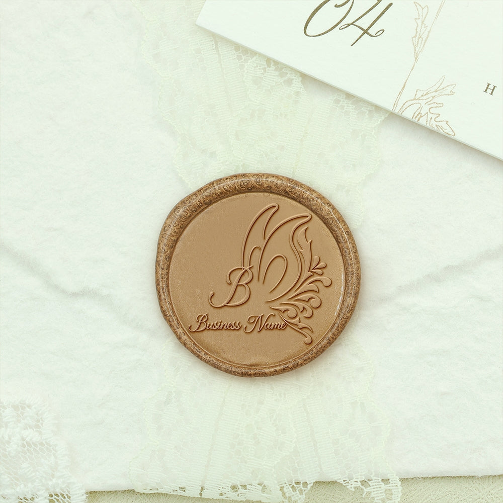 Custom Butterfly Crest Wax Seal Stamps with Family, Business Logos-1