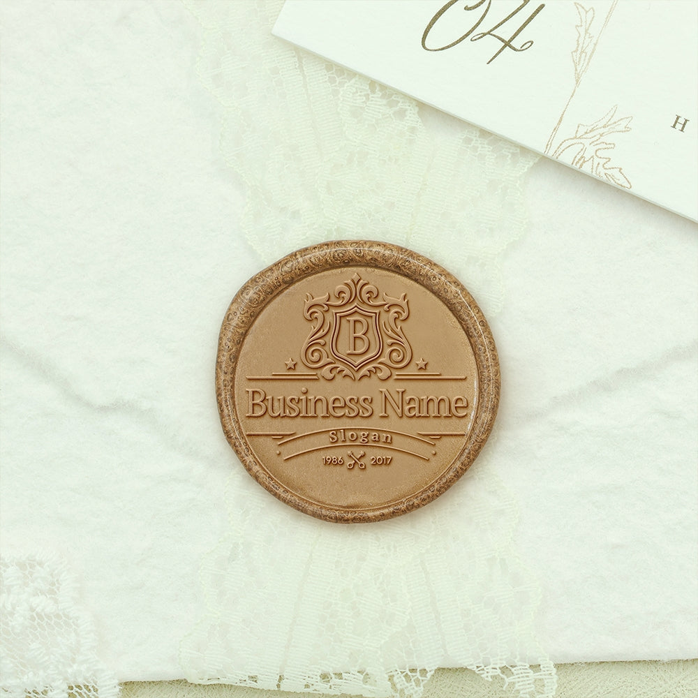 Custom Crest Wax Seal Stamps with Family, Business Logos - No.18-1