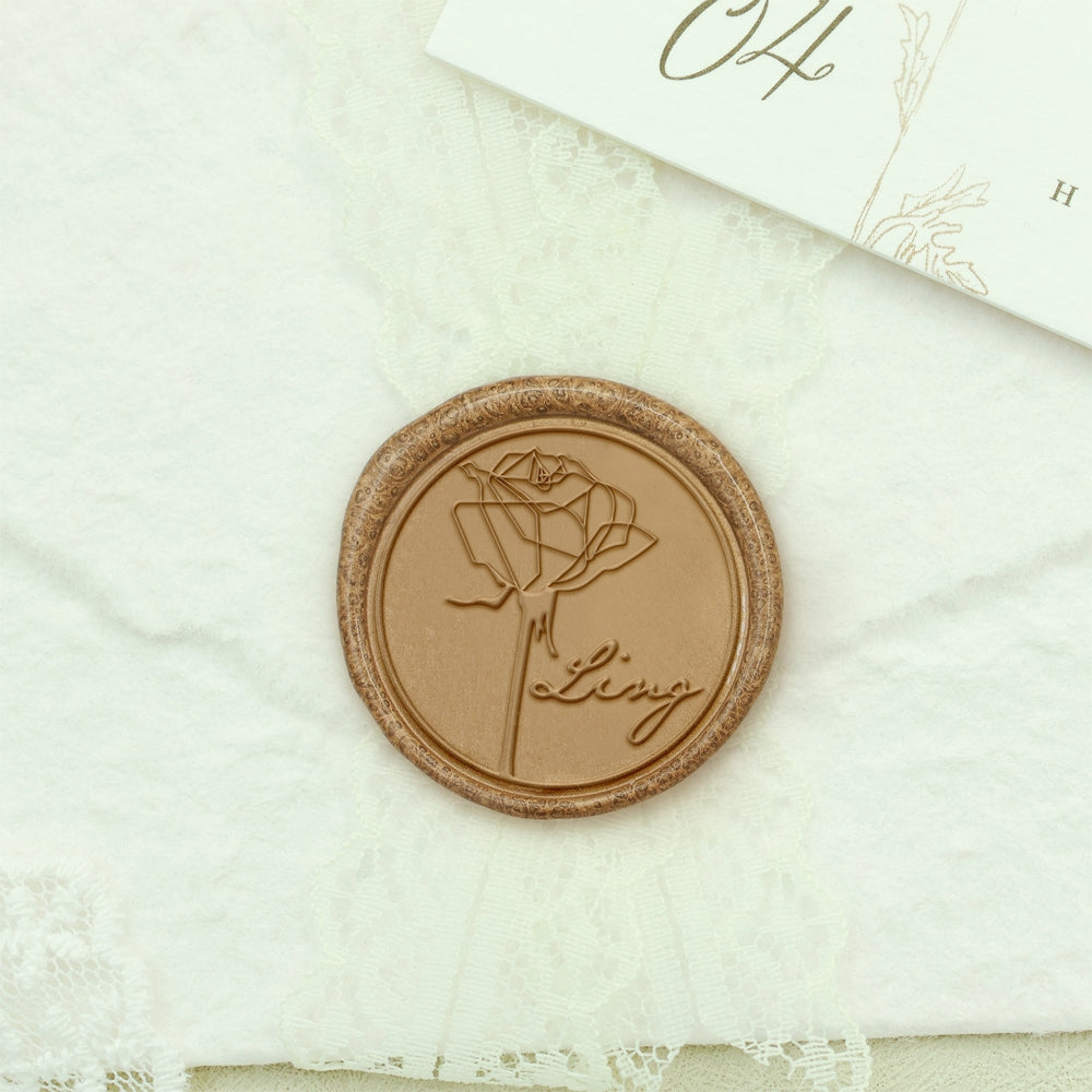 Custom Name Wax Seal Stamp - Style 8 8-2