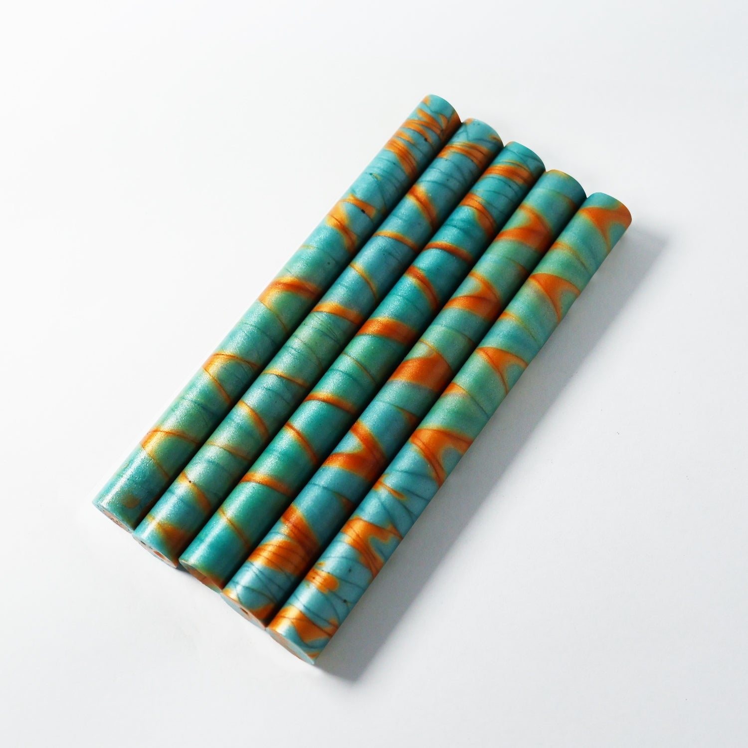 Dreamy Mixed Color Glue Gun Sealing Wax Stick - Cyan Orange