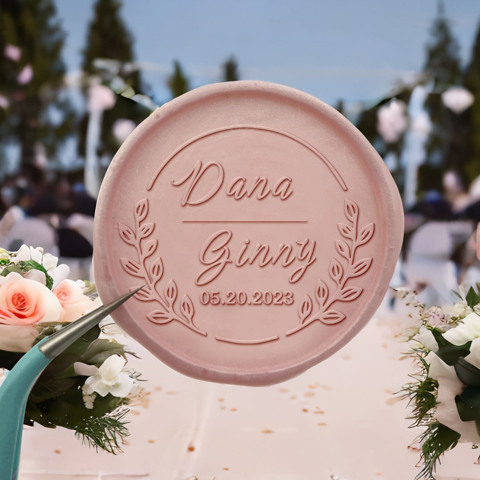 Growing Buds Name Wedding Custom Self-Adhesive Wax Seal Stickers