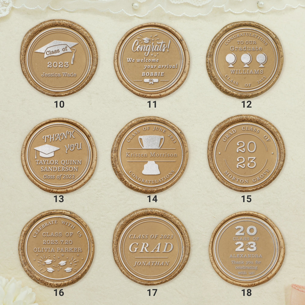 Happy Graduation Custom Wax Seal Stamp (27 Designs) - SKU2