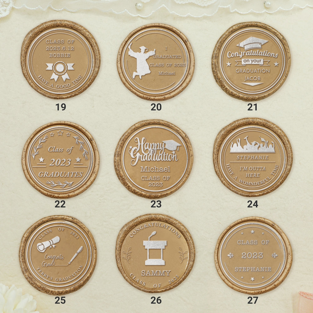 Happy Graduation Custom Wax Seal Stamp (27 Designs) - SKU3