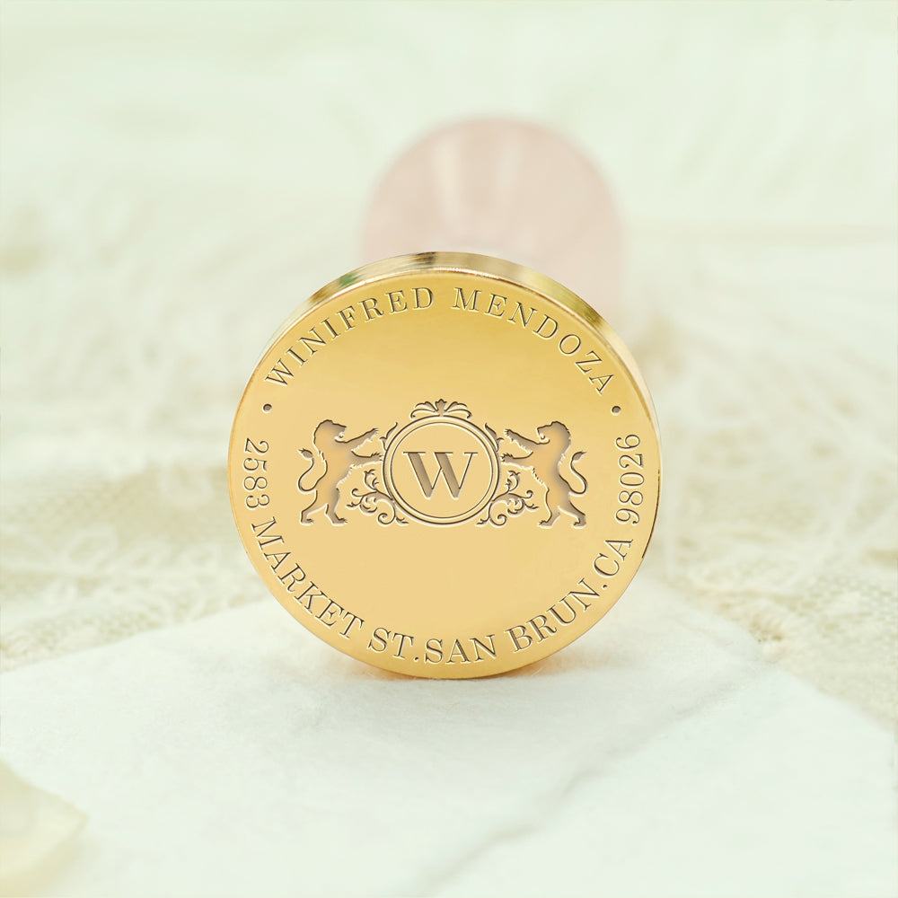 Custom Address Wax Seal Stamp with Name/ Initial - Style 12 12-3