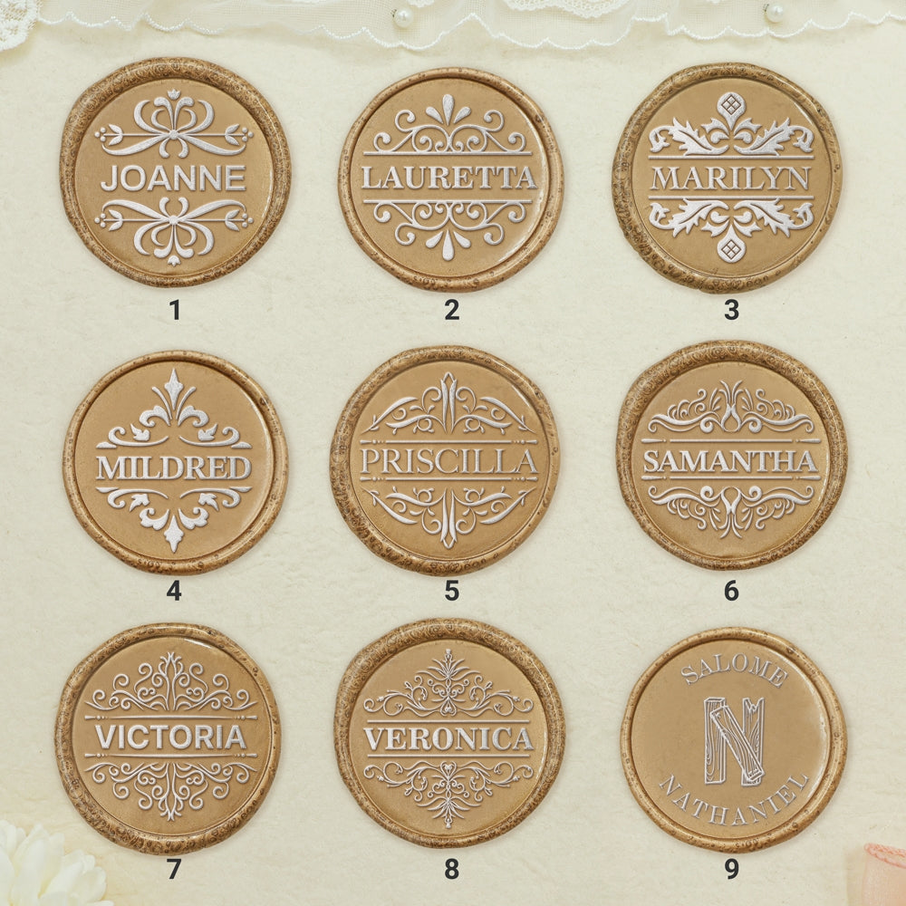 Custom Name Wax Seal Stamp with Full Name / Initial (27 Designs)- sku1