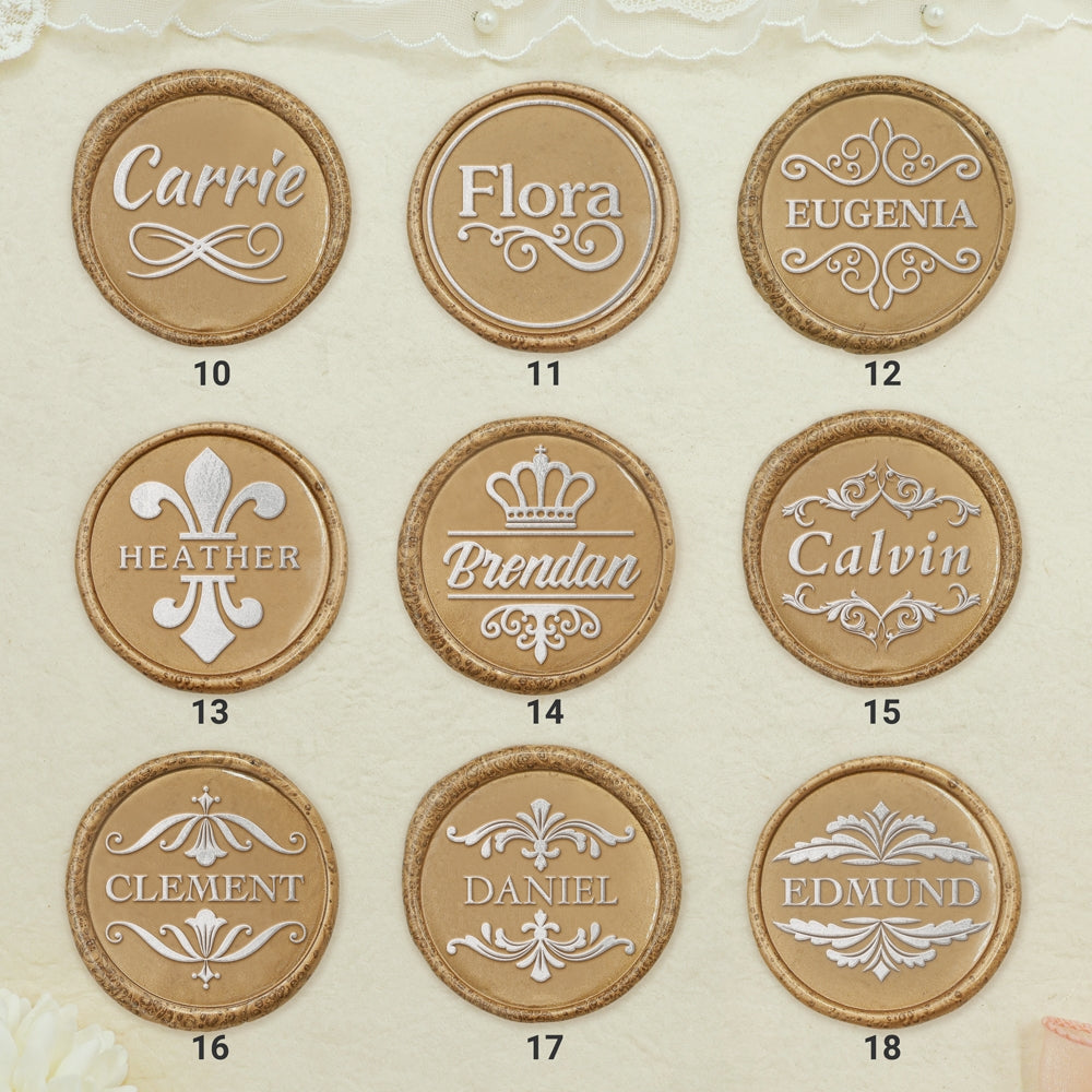 Custom Name Wax Seal Stamp with Full Name / Initial (27 Designs)- sku2