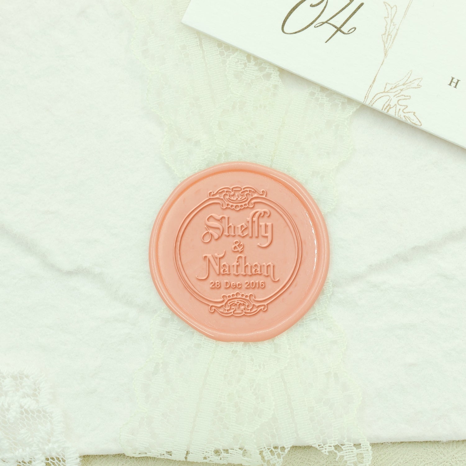 Custom Initials, Monograms & Text Wax Seal Stamp for Wedding / Personal Use Custom-Minimalist-Wedding-Wax-Seal-Stamp(9-Designs)2