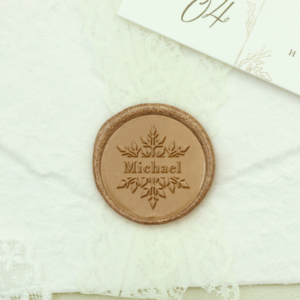 Snowflake Christmas Custom Name Wax Seal Stamp1