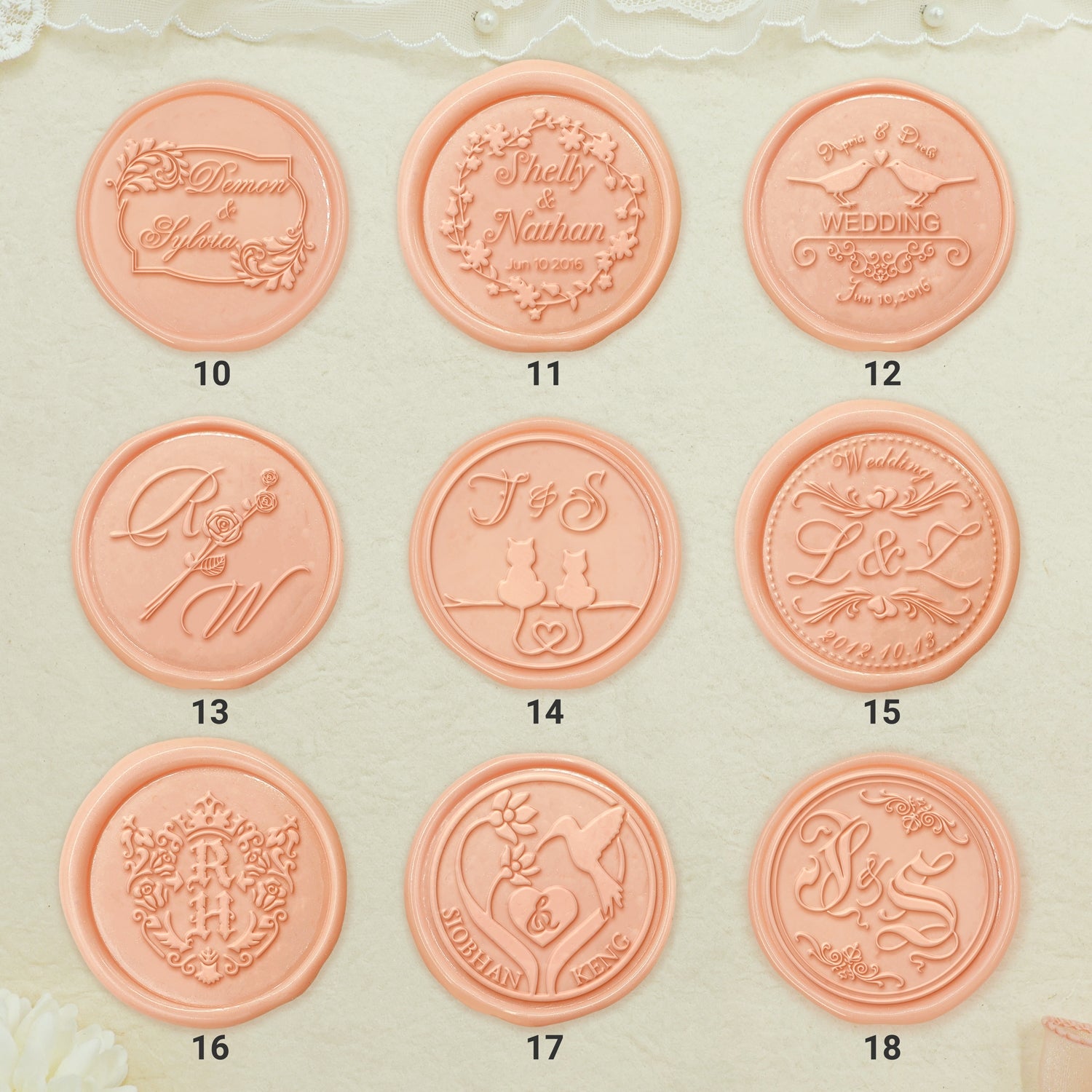 Wedding Wax Seal Stamp - （27 Design）-sku2