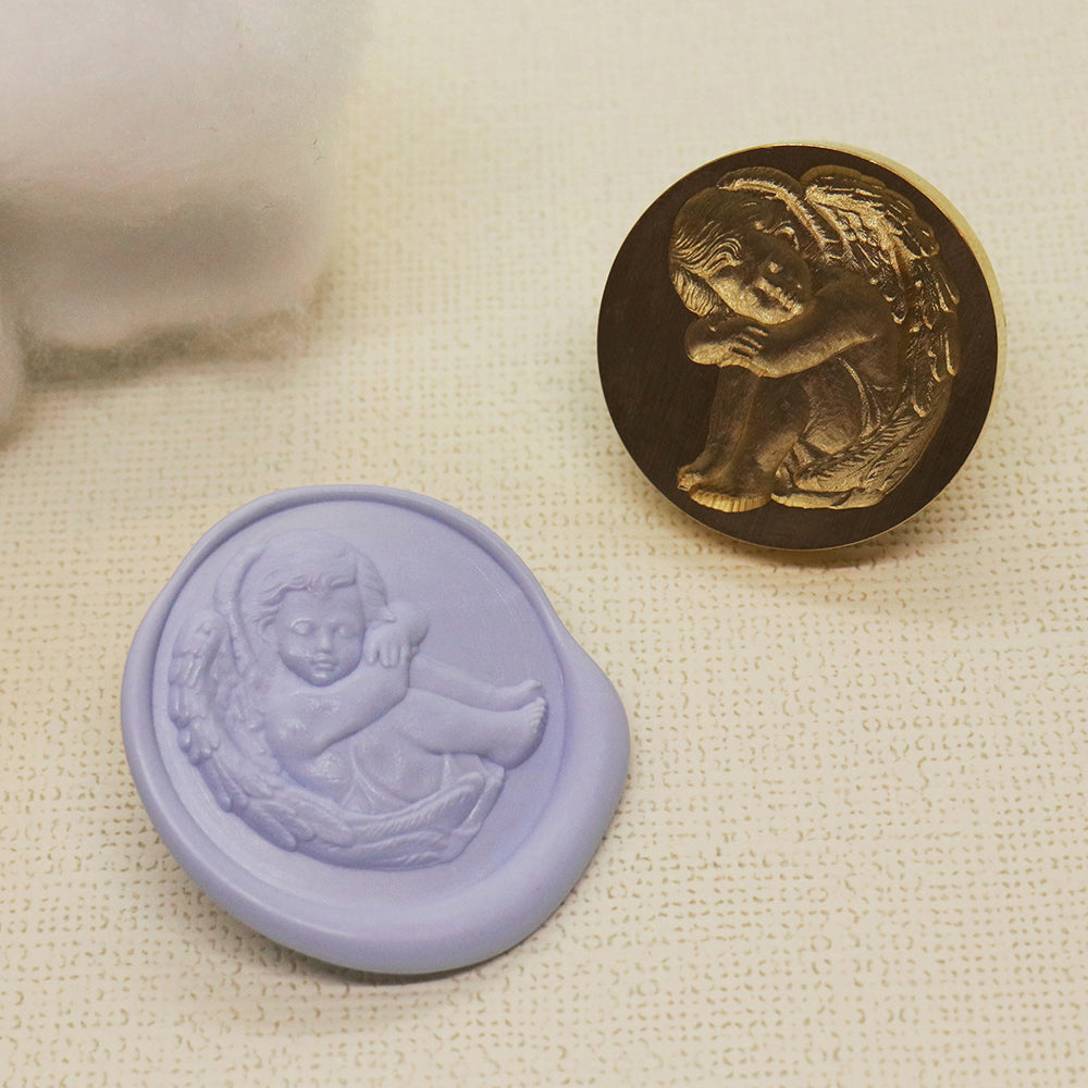 A 3D relief cherub wax seal stamp from AMZ Deco.