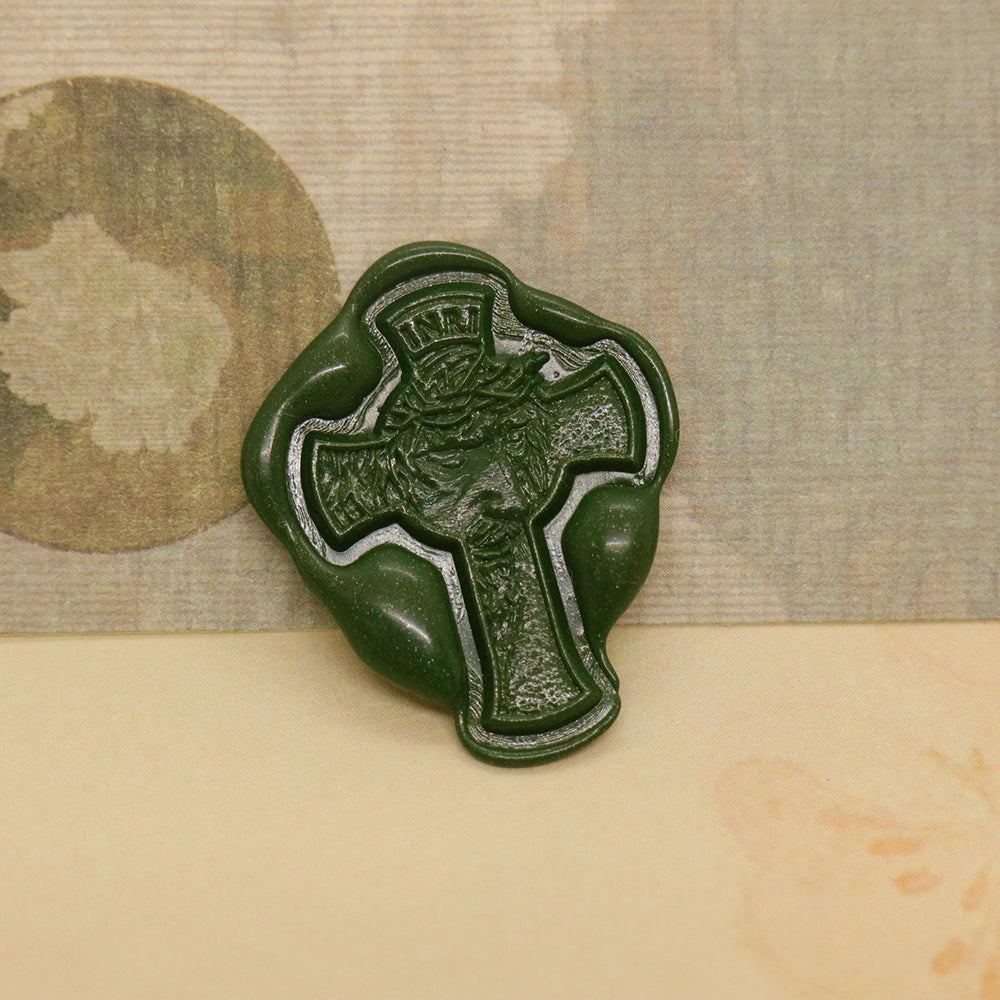 A cross shaped INRI wax seal stamp from AMZ Deco.