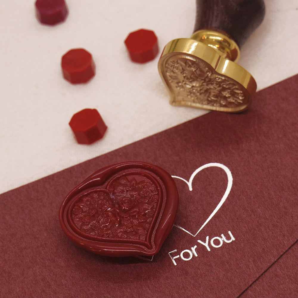 A heart shaped relief wax seal from AMZ Deco.