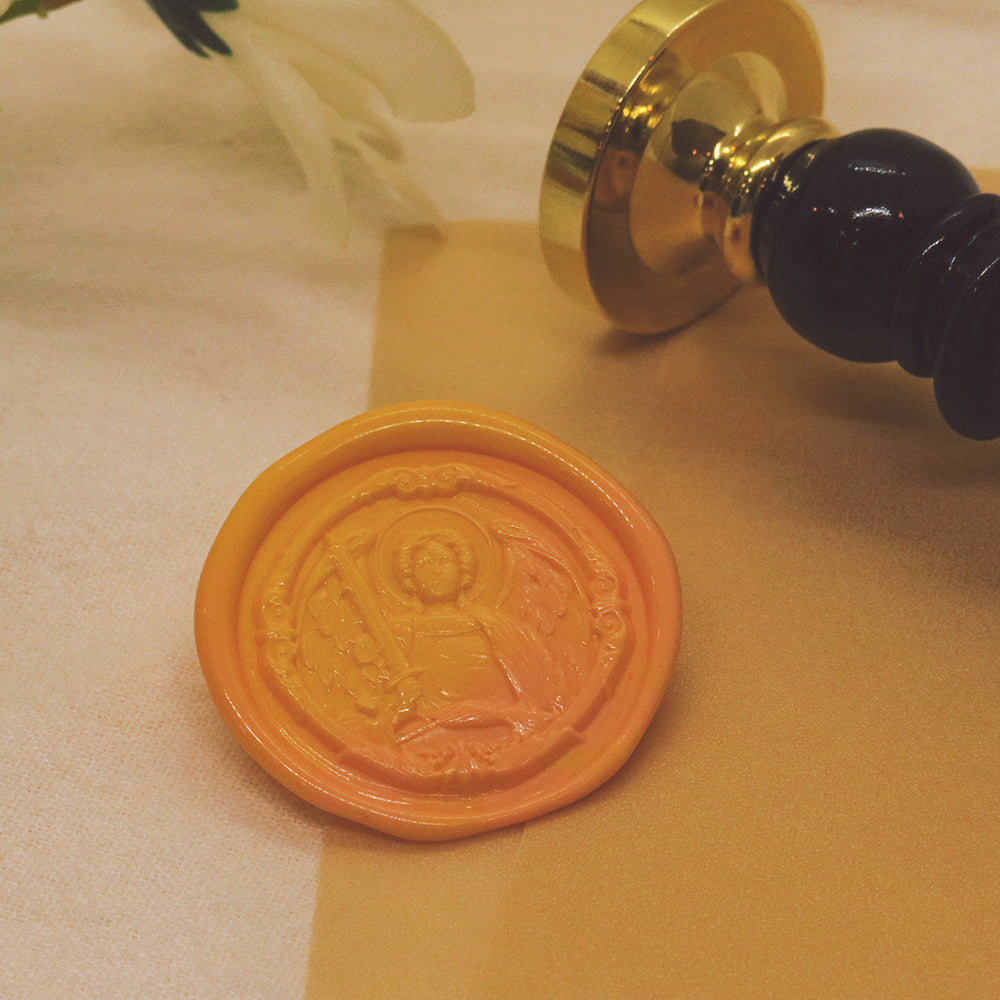 An exquisite 3D archangel michael wax seal stamp from AMZ Deco.
