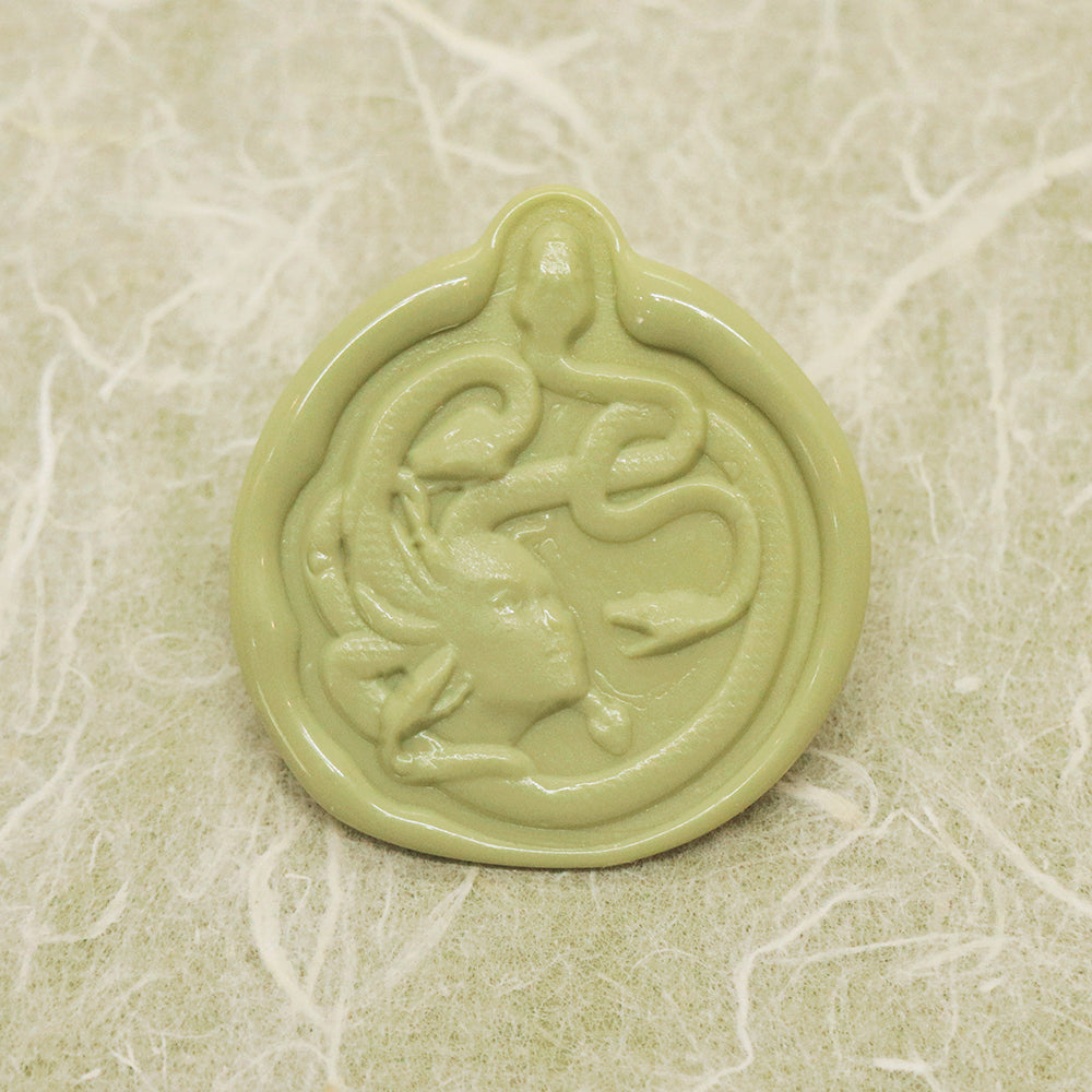 Exquisite 3D relief medusa wax seal stamp from AMZ Deco.