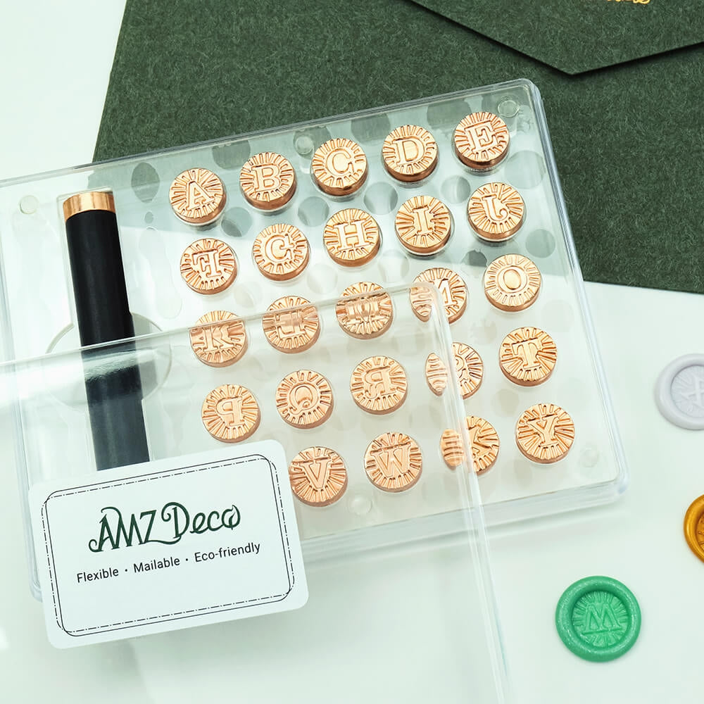 AMZ Deco Mini Initial Wax Seal Stamp Set