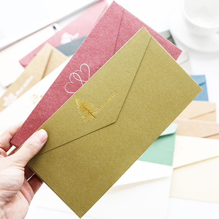 Gold and Red Foiled Envelope with Greetings