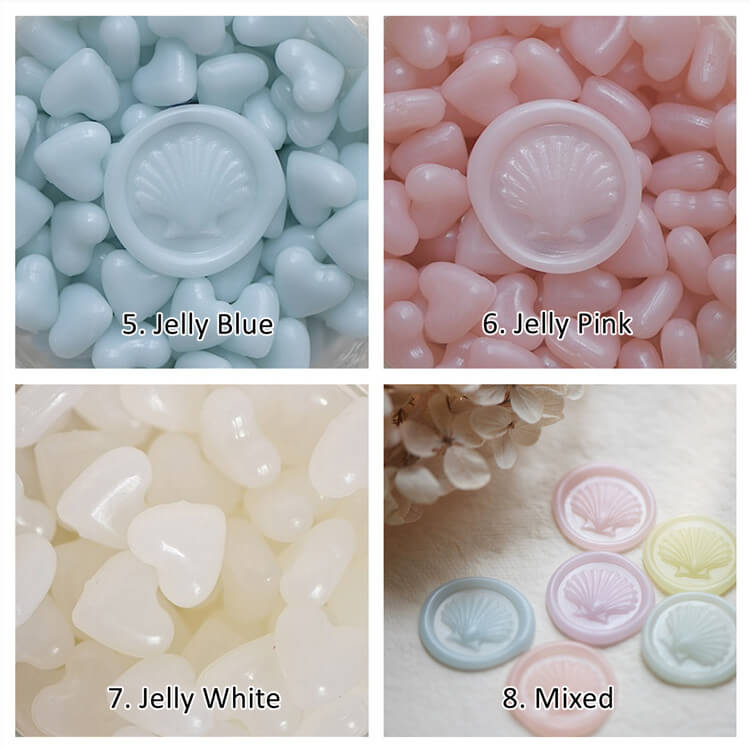 Heart Shaped Jelly & Glitter Sealing Wax Beads (7 Colors) page2
